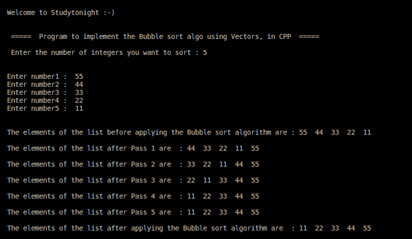 C++ Bubble sort 1