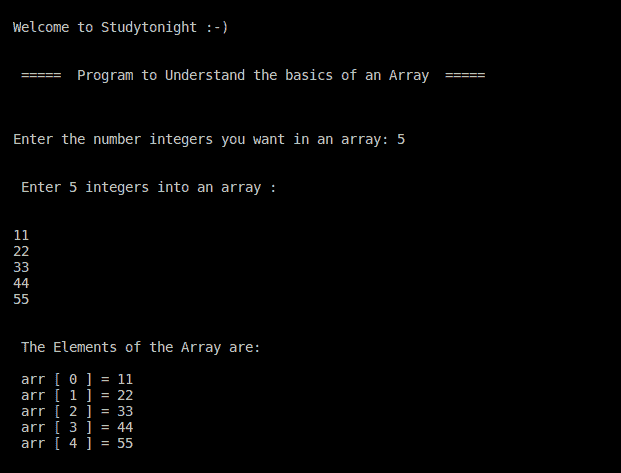 C++ Intro to  example
