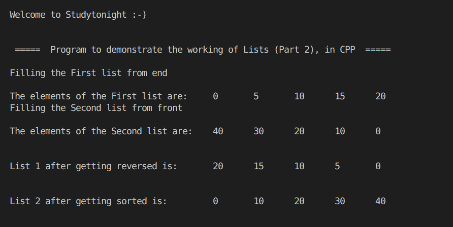 C++ Lists Part 2