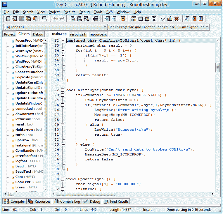 Use dev-c++ for c programs