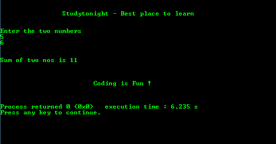 Program to Add two numbers using recursion
