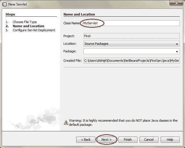steps to create servlet application in netbeans