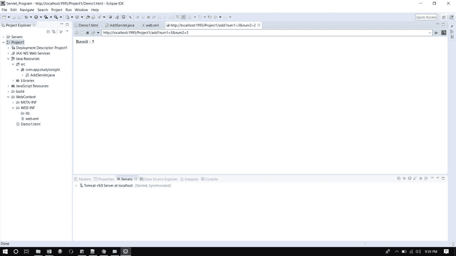 servelet-output